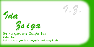 ida zsiga business card